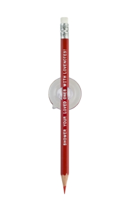 Picture of Aqua Love Notes® Pencil (w/ suction cup pencil holder)